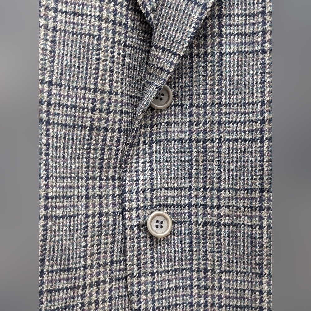 Moores Christian Dumas men's plaid tailored wool blazer size 42R - Picture 6 of 12